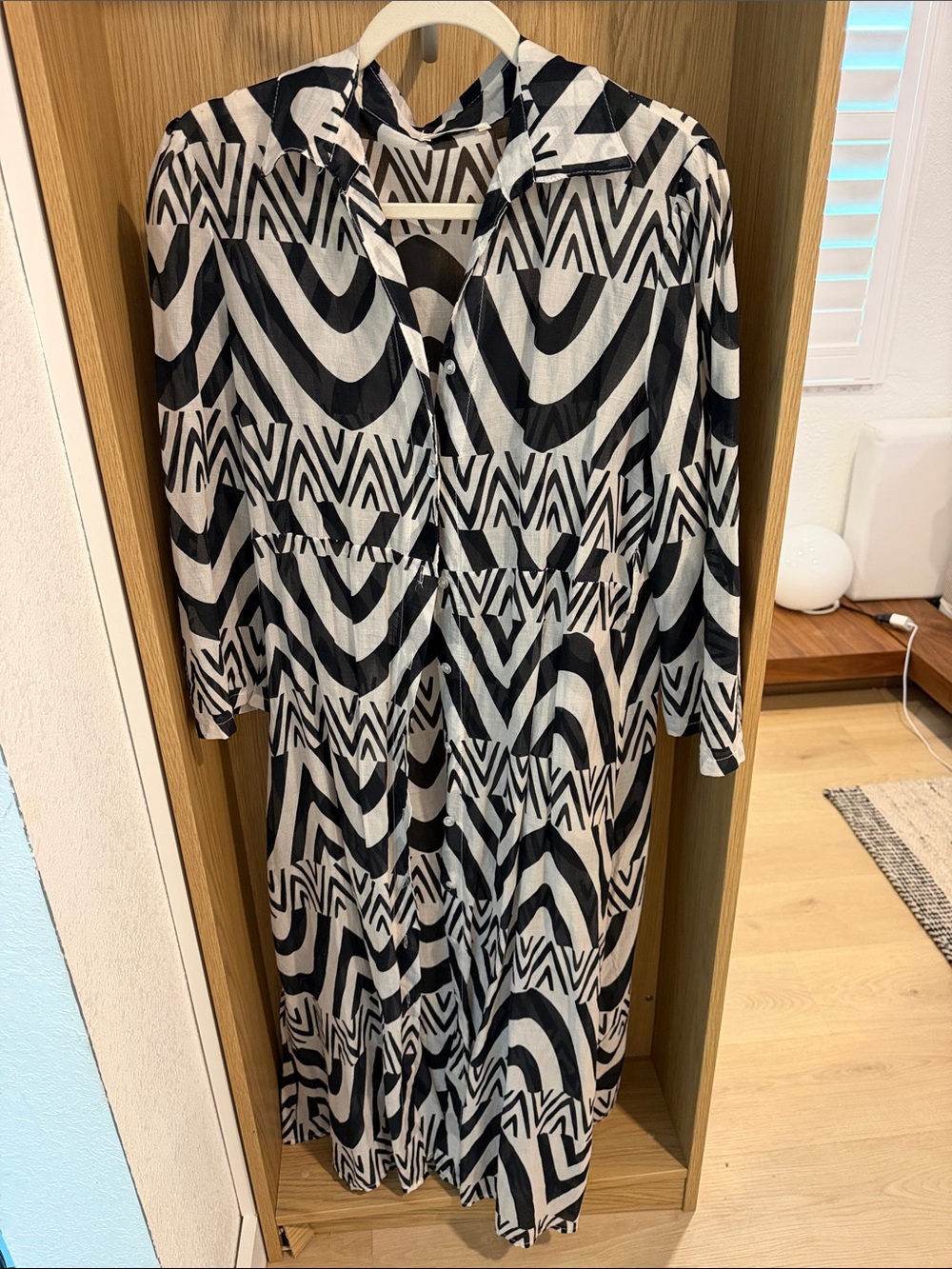 Linen/Silk from ITALY Button-Front Women's Dress